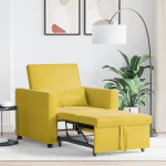 vidaXL Sofa Pat Unilaterala cu roți Galben 90 x 165 x 87 cm Catifea