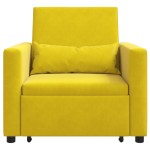 vidaXL Sofa Pat Unilaterala cu roți Galben 90 x 165 x 87 cm Catifea