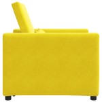 vidaXL Sofa Pat Unilaterala cu roți Galben 90 x 165 x 87 cm Catifea
