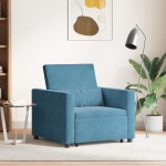 vidaXL Sofa Pat Unilaterala cu roți albastru 90 x 165 x 87 cm Catifea vidaXL Sofa Pat Unilaterala cu roți albastru 90 x 165 x 87 cm Catifea