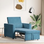 vidaXL Sofa Pat Unilaterala cu roți albastru 90 x 165 x 87 cm Catifea vidaXL Sofa Pat Unilaterala cu roți albastru 90 x 165 x 87 cm Catifea