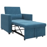 vidaXL Sofa Pat Unilaterala cu roți albastru 90 x 165 x 87 cm Catifea vidaXL Sofa Pat Unilaterala cu roți albastru 90 x 165 x 87 cm Catifea