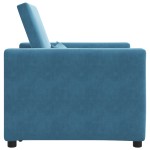vidaXL Sofa Pat Unilaterala cu roți albastru 90 x 165 x 87 cm Catifea vidaXL Sofa Pat Unilaterala cu roți albastru 90 x 165 x 87 cm Catifea
