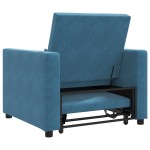 vidaXL Sofa Pat Unilaterala cu roți albastru 90 x 165 x 87 cm Catifea vidaXL Sofa Pat Unilaterala cu roți albastru 90 x 165 x 87 cm Catifea