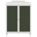 vidaXL Dulap cu tablă de scris Alb 80 x 40 x 110 cm Lemn compozit