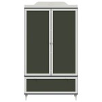 vidaXL Dulap cu tablă de scris cu sertar Gri și alb Lemn compozit