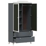 vidaXL Dulap cu tablă de scris cu sertar Gri și alb Lemn compozit