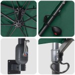 vidaXL Parasol de Grădină Verde 248,5 x 247,5 x 160 cm