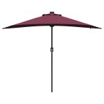 vidaXL Parasol de Grădină Roșu bordo 294 x 150 x 223 cm țesătură
