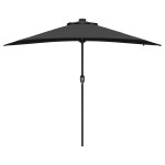 vidaXL Parasol de Grădină Negru 294 x 150 x 223 cm țesătură