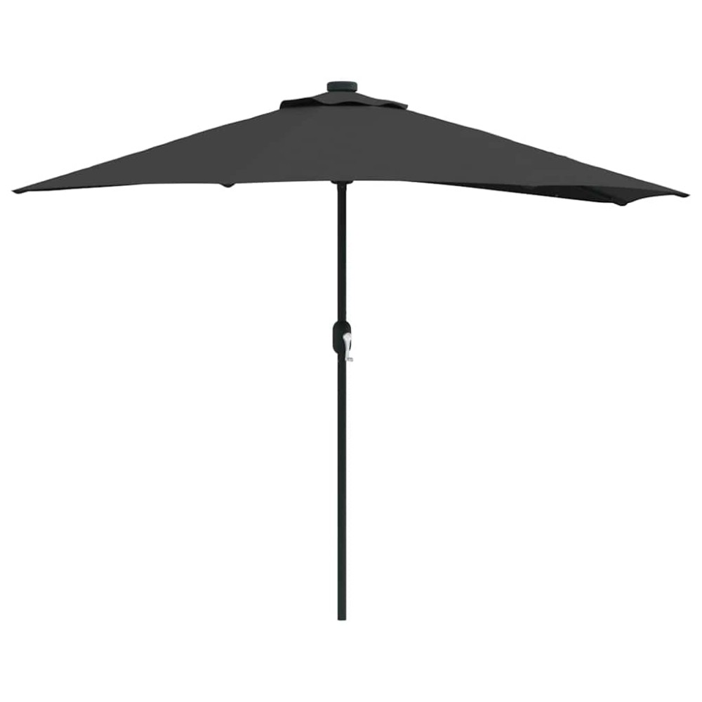 vidaXL Parasol de Grădină Negru 294 x 150 x 224 cm Poliester și oțel