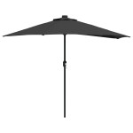vidaXL Parasol de Grădină Negru 294 x 150 x 224 cm Poliester și oțel