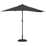 vidaXL Parasol de Grădină Negru 294 x 150 x 224 cm Poliester și oțel