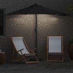 vidaXL Parasol de Grădină Negru 294 x 150 x 224 cm Poliester și oțel
