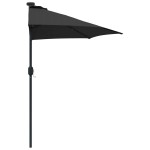 vidaXL Parasol de Grădină Negru 294 x 150 x 224 cm Poliester și oțel