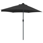 vidaXL Parasol de Grădină Negru 294 x 150 x 224 cm Poliester și oțel