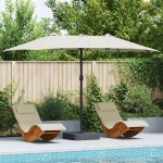 vidaXL Parasol de Grădină Nisipiu 385 x 209 x 244 cm Poliester și oțel