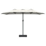 vidaXL Parasol de Grădină Nisipiu 385 x 209 x 244 cm Poliester și oțel