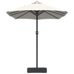 vidaXL Parasol de Grădină Nisipiu 385 x 209 x 244 cm Poliester și oțel