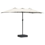 vidaXL Parasol de Grădină Nisipiu 385 x 209 x 244 cm Poliester și oțel