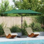 vidaXL Parasol de Grădină Verde 385 x 209 x 244 cm Poliester și oțel
