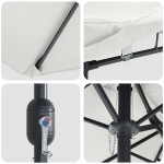 vidaXL Parasol de Grădină Nisip și Antracit 385 x 209 x 244 cm