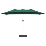 vidaXL Parasol de Grădină Verde 385 x 209 x 244 cm Poliester