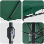 vidaXL Parasol de Grădină Verde 385 x 209 x 244 cm Poliester