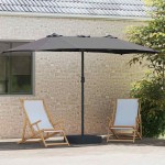vidaXL Parasol de Grădină Antracit 385 x 209 x 244 cm Poliester