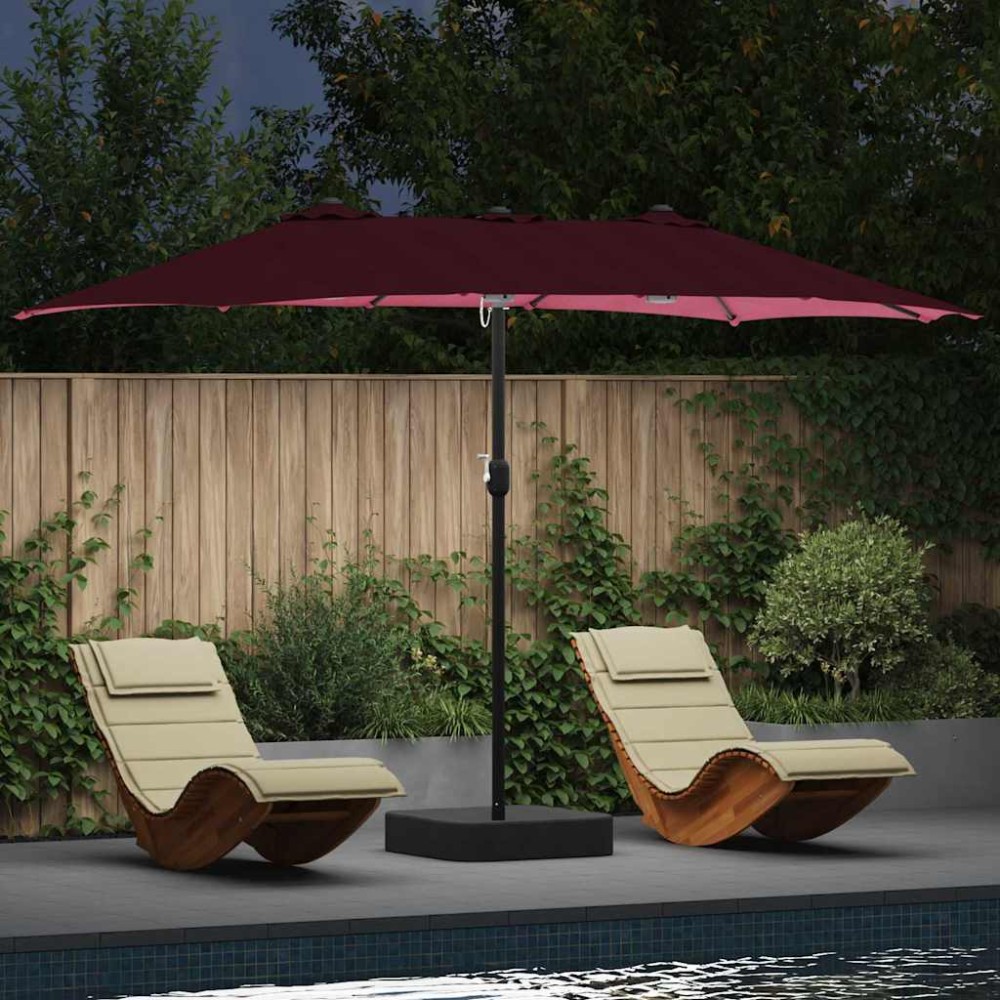 vidaXL Parasol de Grădină Roșu Bordeaux 385 x 209 x 244 cm Poliester