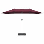 vidaXL Parasol de Grădină Roșu Bordeaux 385 x 209 x 244 cm Poliester