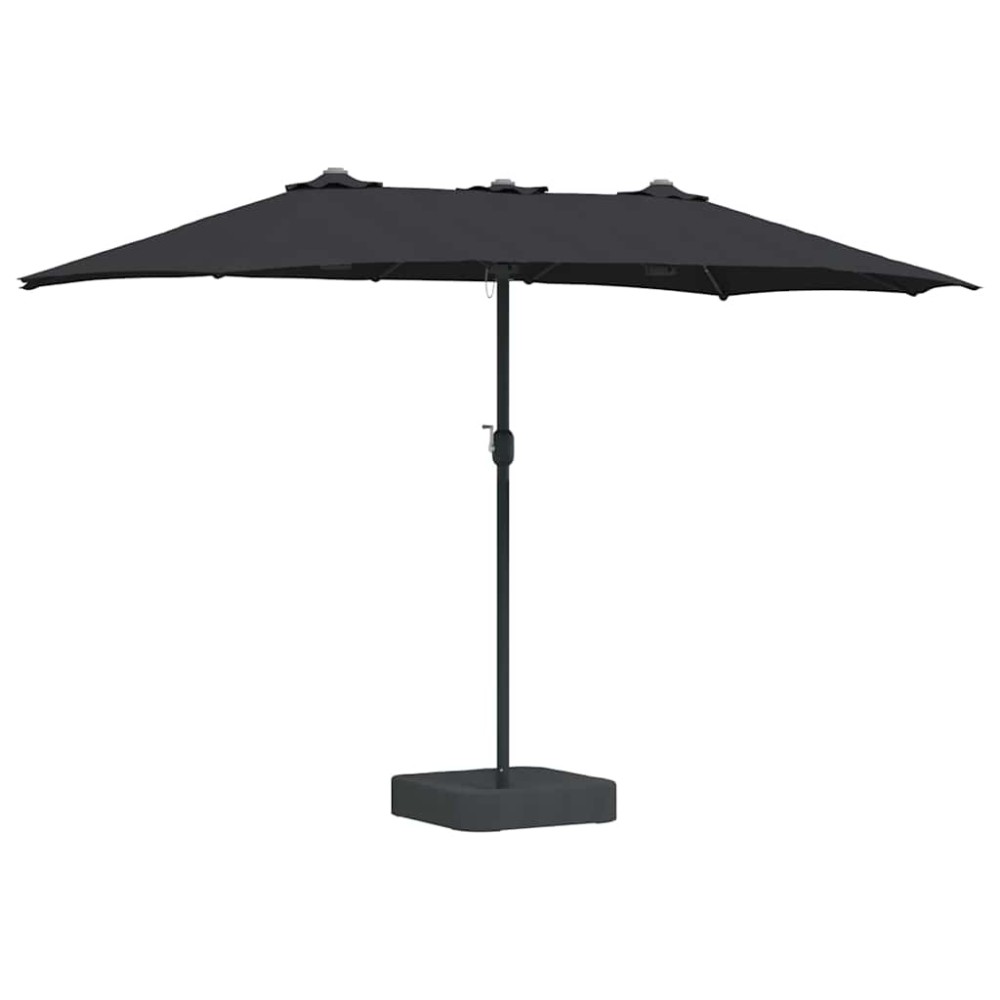 vidaXL Parasol de Grădină Negru 385 x 209 x 244 cm Poliester