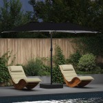 vidaXL Parasol de Grădină Negru 385 x 209 x 244 cm Poliester