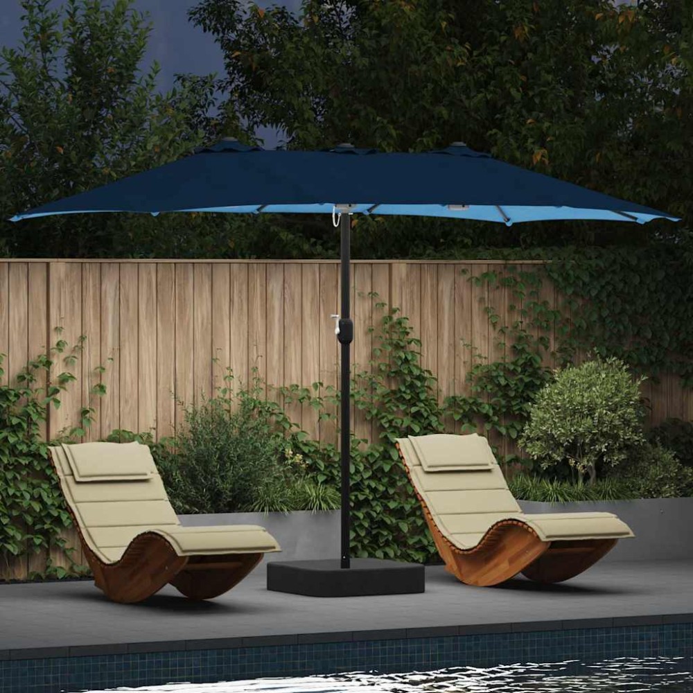 vidaXL Parasol de Grădină Albastru azur 385 x 209 x 244 cm Poliester