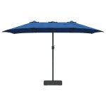 vidaXL Parasol de Grădină Albastru azur 385 x 209 x 244 cm Poliester