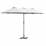 vidaXL Parasol de Grădină Nisipiu 370 x 197 x 239 cm