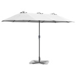 vidaXL Parasol de Grădină Nisipiu 370 x 197 x 239 cm