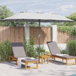 vidaXL Parasol de Grădină Nisipiu 370 x 197 x 239 cm