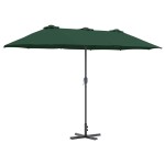 vidaXL Parasol de Grădină Verde 370 x 197 x 239 cm