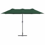 vidaXL Parasol de Grădină Verde 370 x 197 x 239 cm