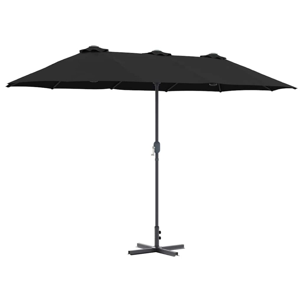 vidaXL Parasol de Grădină Negru 370 x 197 x 239 cm