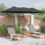 vidaXL Parasol de Grădină Negru 370 x 197 x 239 cm