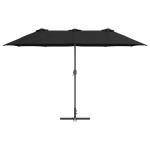 vidaXL Parasol de Grădină Negru 370 x 197 x 239 cm