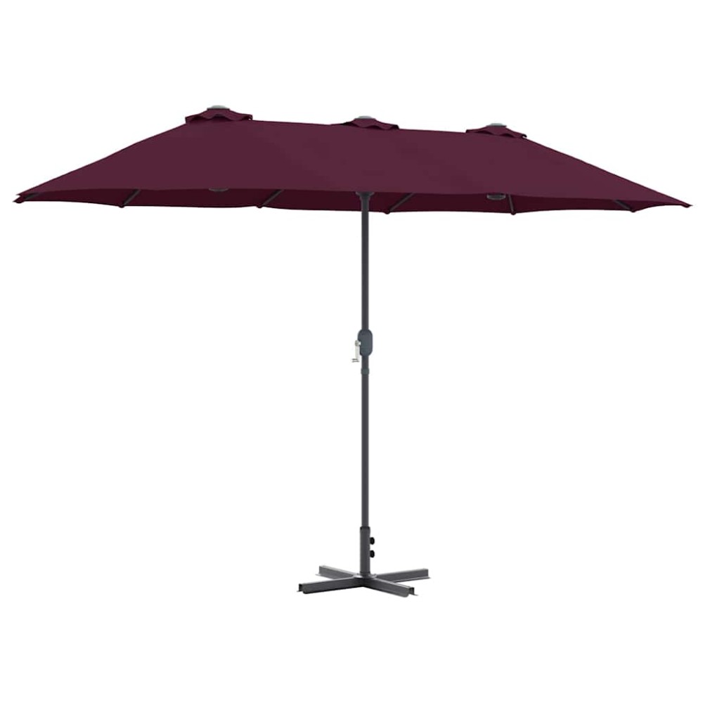vidaXL Parasol de Grădină Roșu bordo 370 x 197 x 239 cm