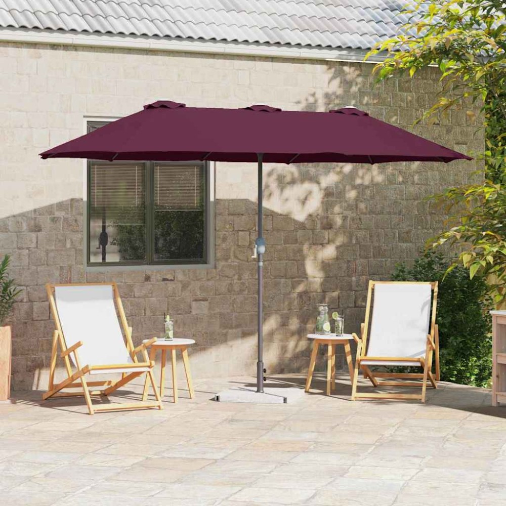 vidaXL Parasol de Grădină Roșu bordo 370 x 197 x 239 cm