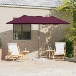 vidaXL Parasol de Grădină Roșu bordo 370 x 197 x 239 cm