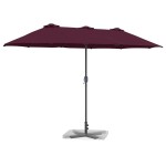 vidaXL Parasol de Grădină Roșu bordo 370 x 197 x 239 cm