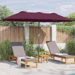 vidaXL Parasol de Grădină Roșu bordo 370 x 197 x 239 cm