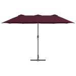 vidaXL Parasol de Grădină Roșu bordo 370 x 197 x 239 cm