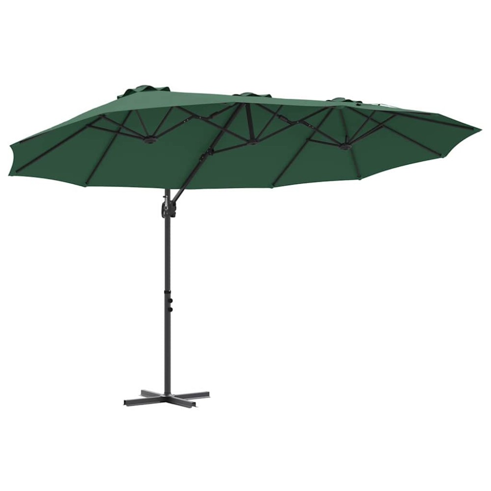 vidaXL Parasol cu braț cantilever pentru grădină Verde
